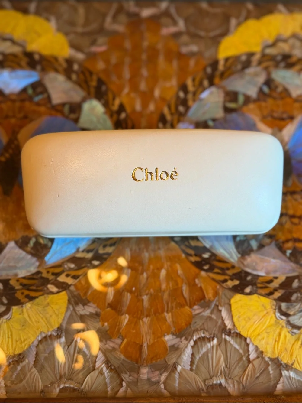 Chloé Cream Taupe Polarized Cat-Eye Sunglasses Crystals Pristine Condition